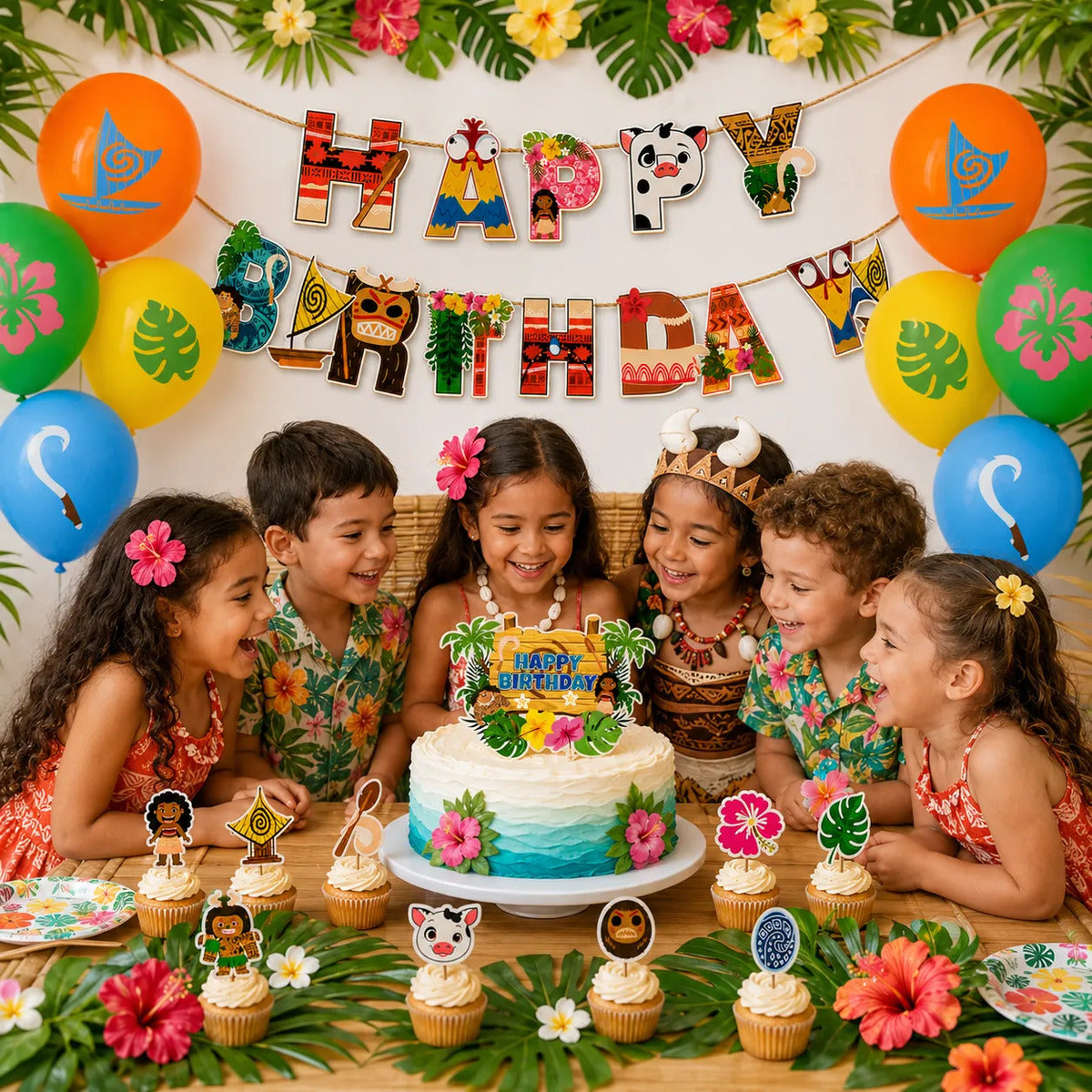 Kit Cotillón Moana Set De Cumpleaños
