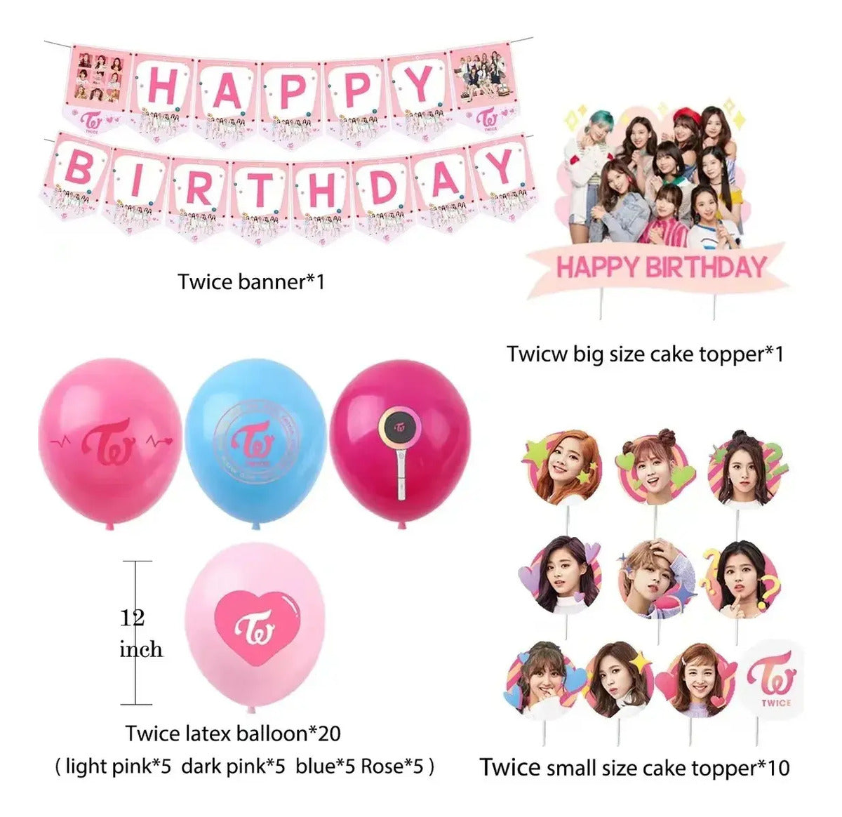 Set Cumpleaños Twice K-pop Cotillón
