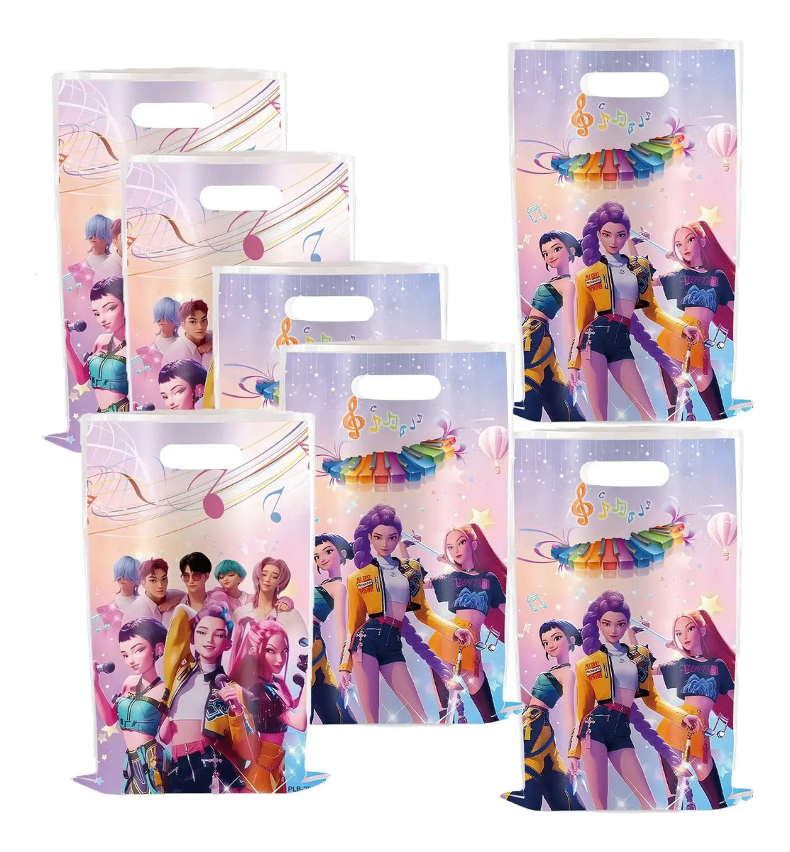 Set De 10 Bolsitas De Cumpleaños Demon Hunter Kpop Huntrix