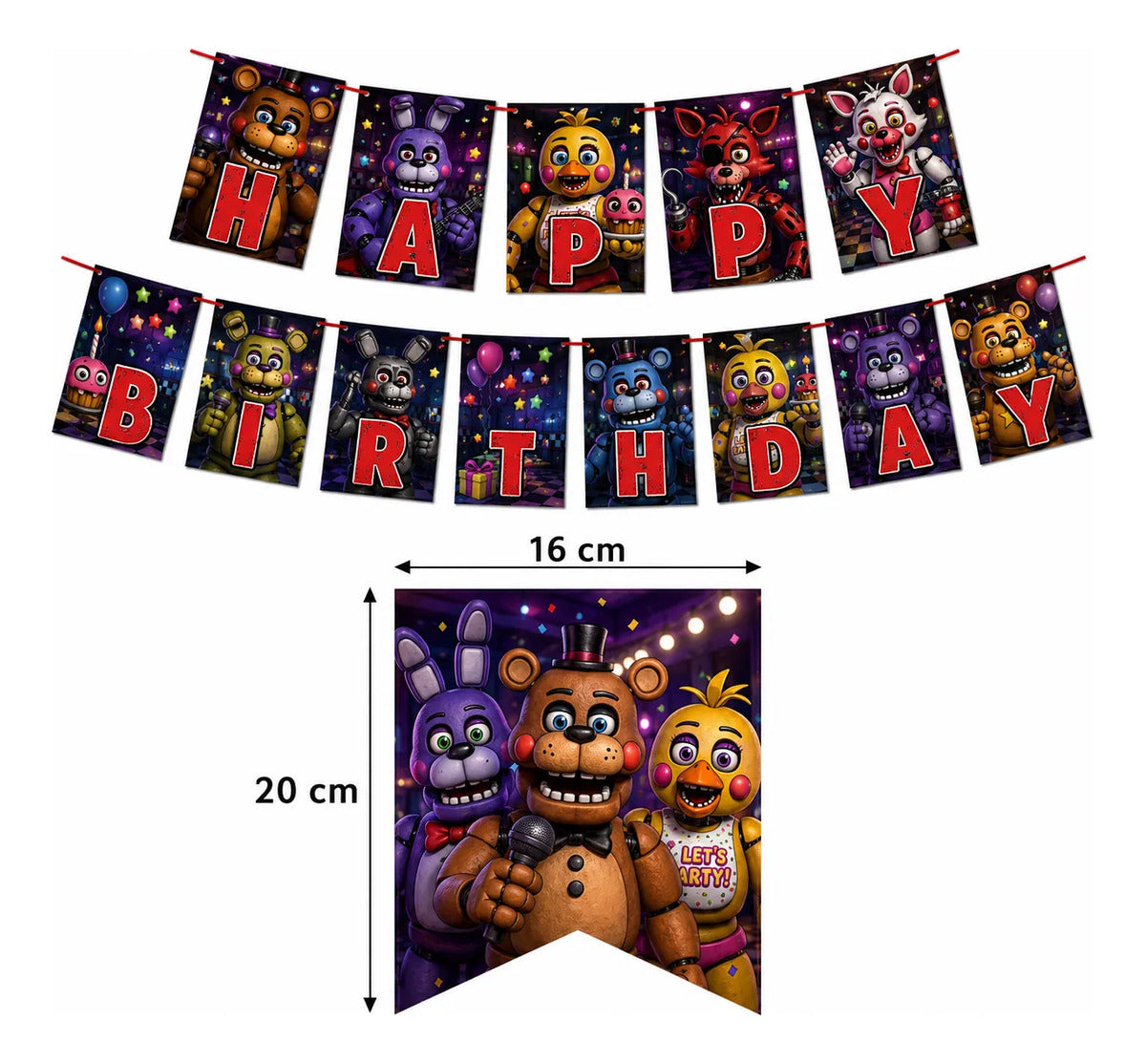 Cumpleaños Five Nights At Freddys Cotillón Set Completo