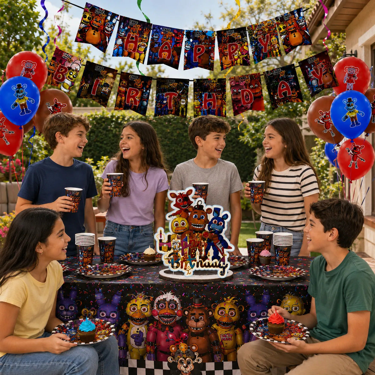 Cumpleaños Five Nights At Freddys Cotillón Set Completo