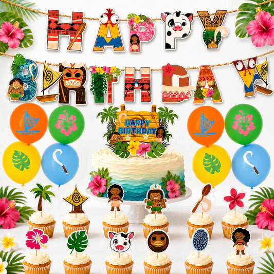 Kit Cotillón Moana Set De Cumpleaños