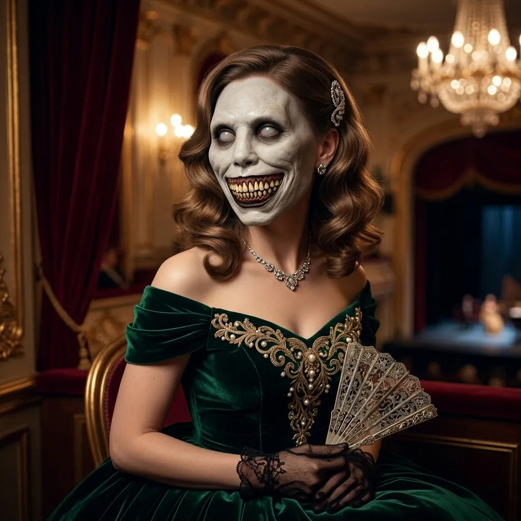 Mascara Monja Hallowen Disfraz Terror / Esqueleto Zombie