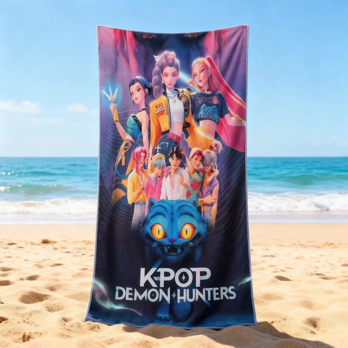 Toalla Guerreras K-pop Huntrix Microfibra Gran Tamaño