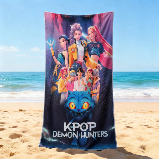Toalla Guerreras K-pop Huntrix Microfibra Gran Tamaño