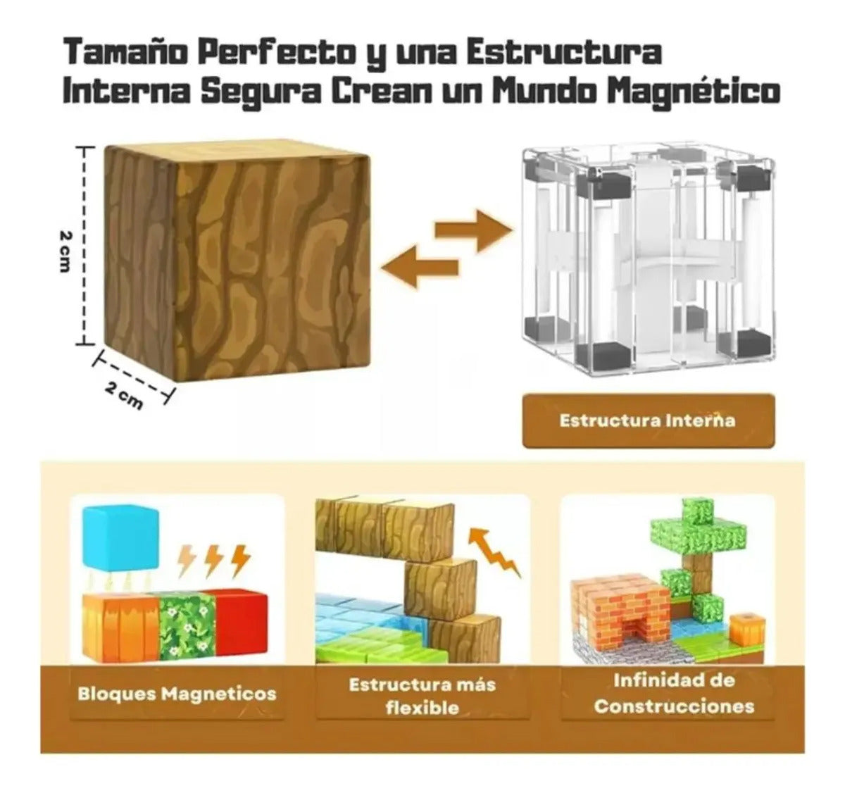 Bloques Magneticos Minecraft 120 Piezas Gran Calidad