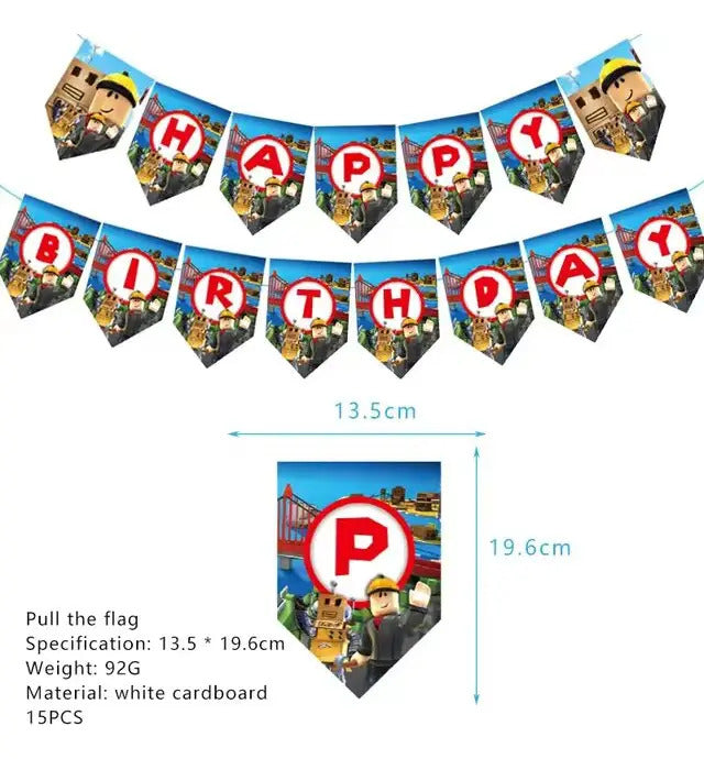 Kit Cotillón Cumpleaños Roblox Globos Y Adornos