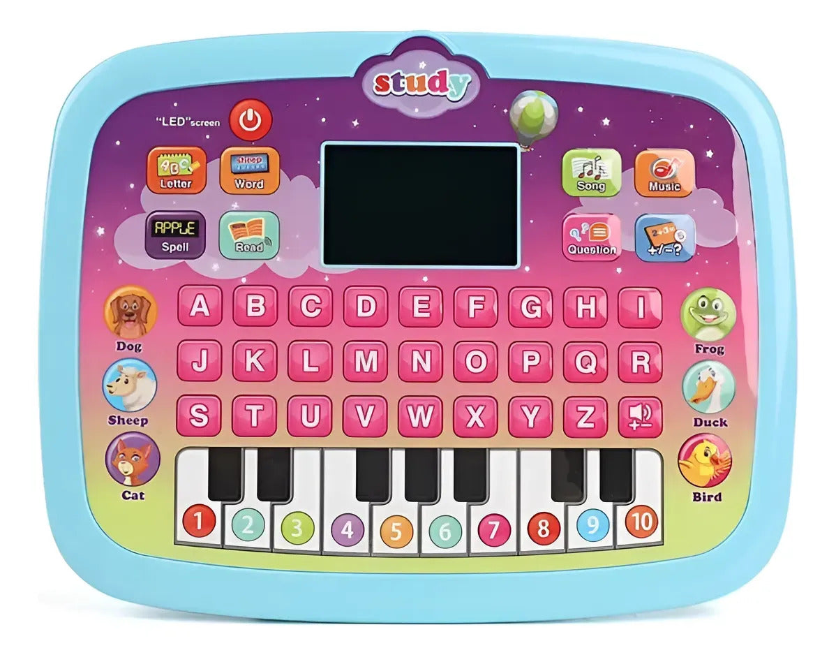Tablet Educativa Infantil Bilingue Y Música 5 Años A 12 Años Color Celeste