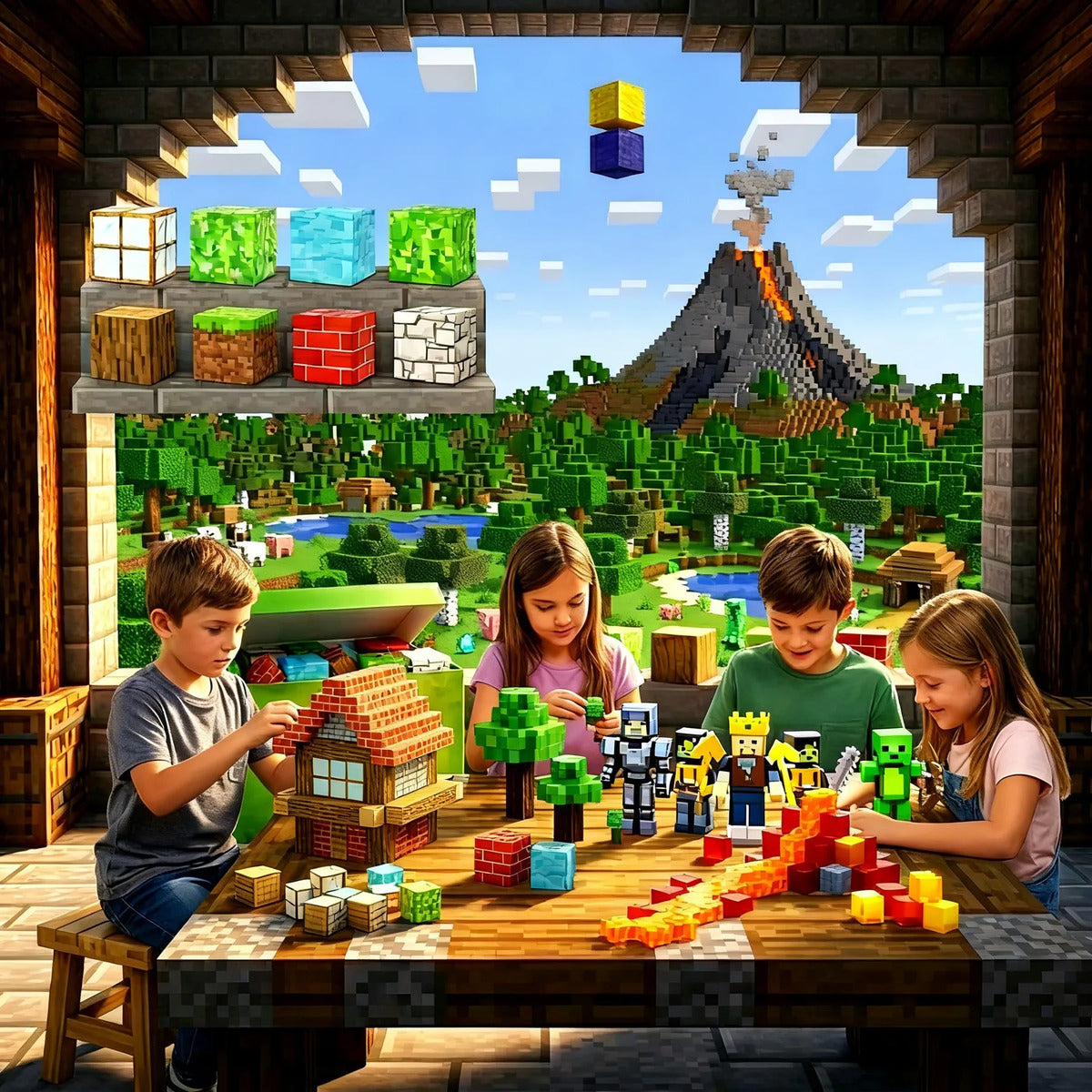 Bloques Magneticos Minecraft 120 Piezas Gran Calidad
