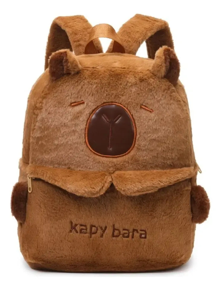 Capybara Mochila Capibara Kawaii Novedad Marrón Claro Carpincho