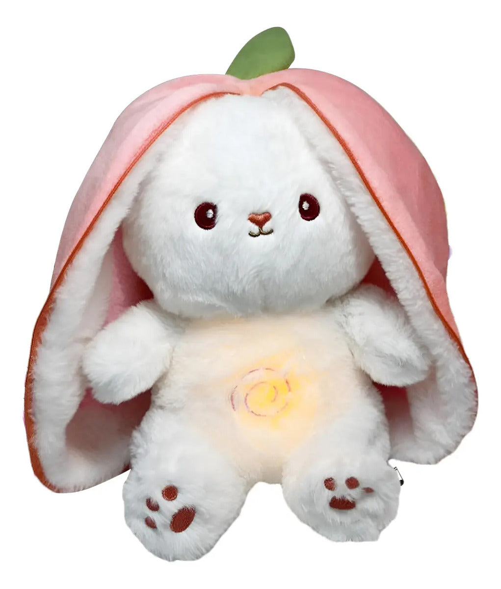 Conejo Fresa Peluche De Apego Respiración Y Sonido