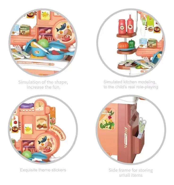 Set De Cocina Infantil Niñas Y Niños Naranja Juego De Cocina