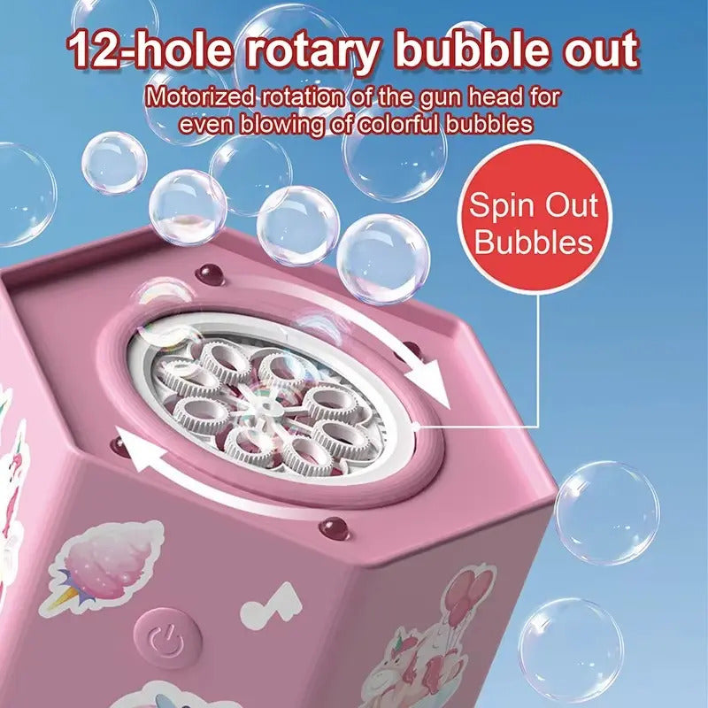 Máquina De Burbujas Unicornio Luces Y Sonidos + 1 Líquido
