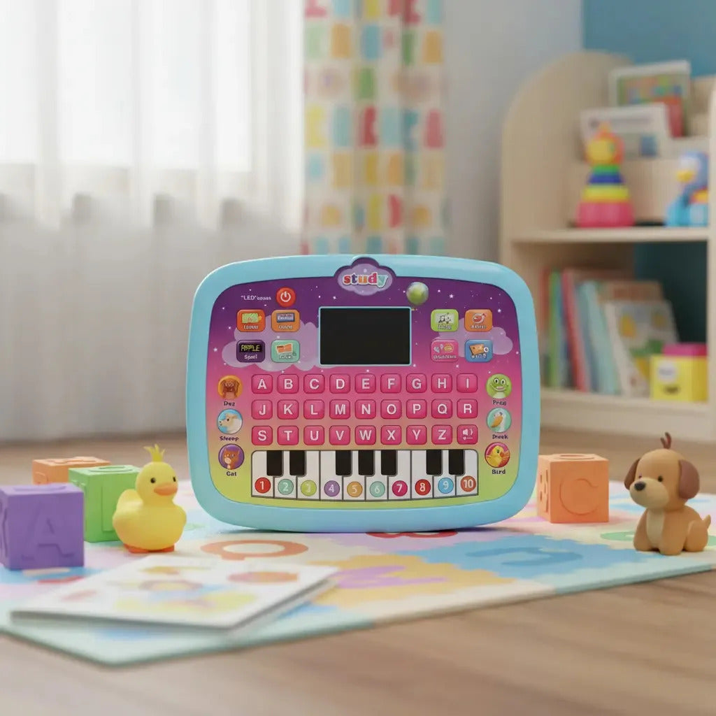 Tablet Educativa Infantil Bilingue Y Música 5 Años A 12 Años Color Celeste