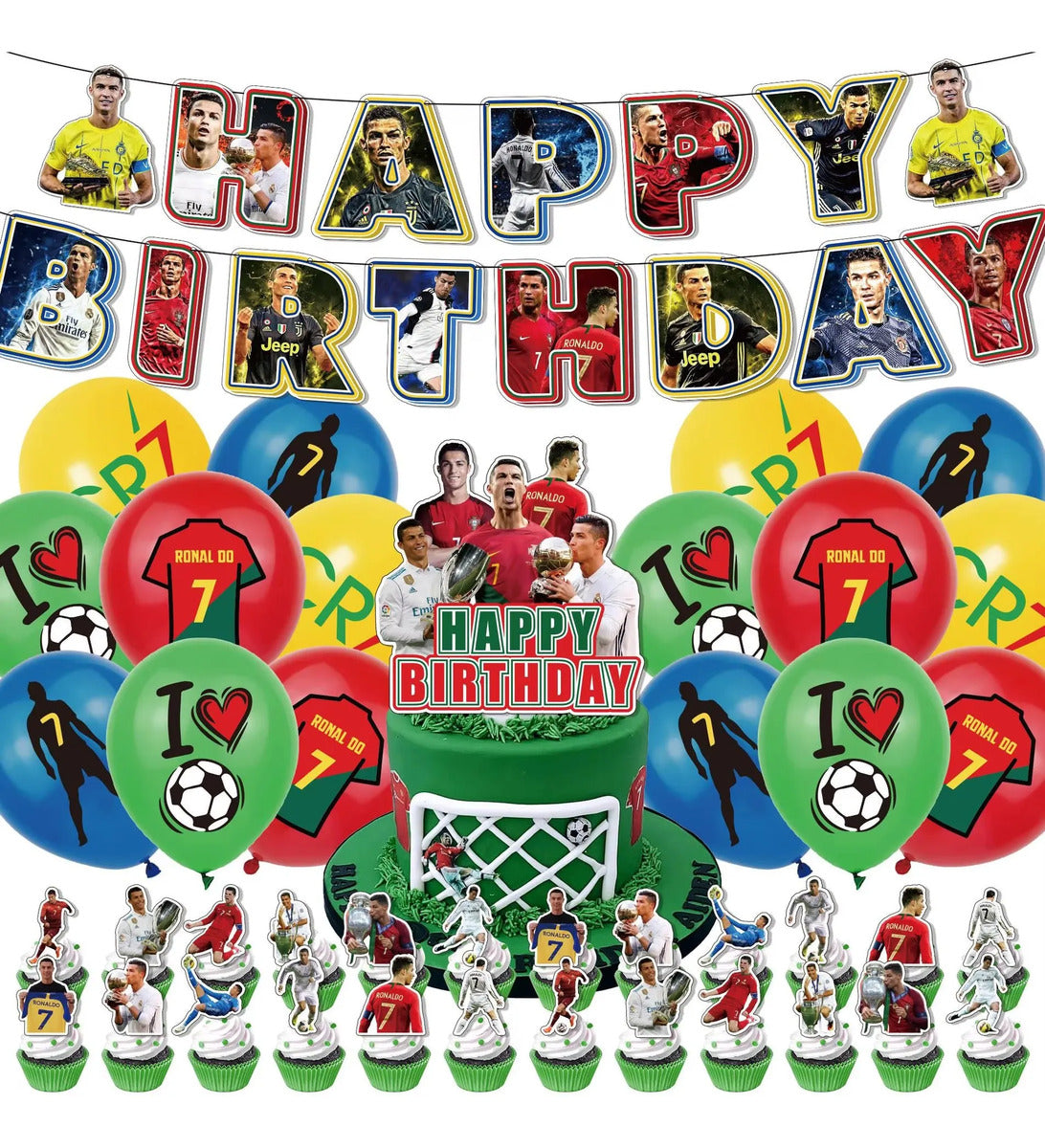 Kit Cotillon Cumpleaños Cristiano Ronaldo Oficial