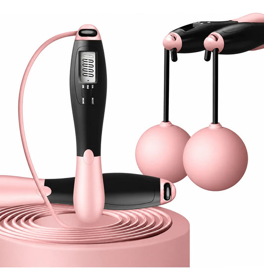 Cuerda De Saltar Digital Inalámbrica 5 En 1 Rosa