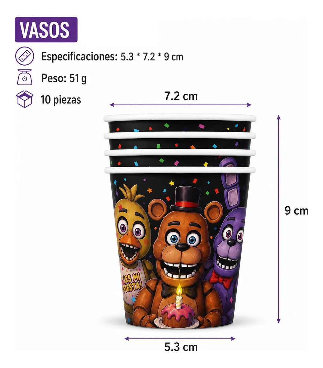 Cumpleaños Five Nights At Freddys Cotillón Set Completo