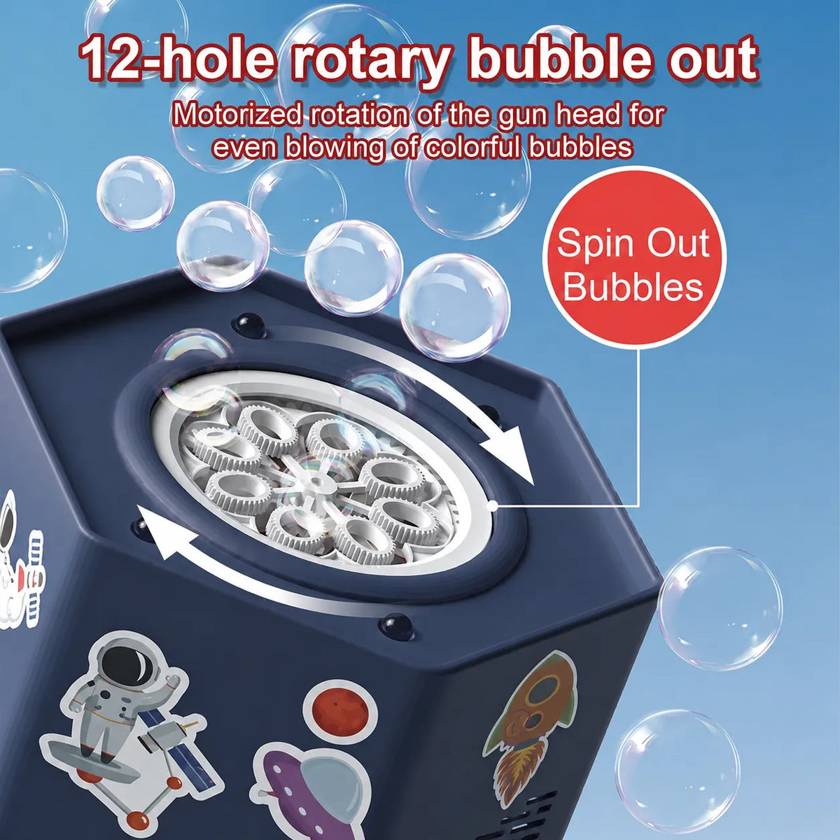 Máquina De Burbujas Espacial Con Luces Y Sonidos + 1 Líquido