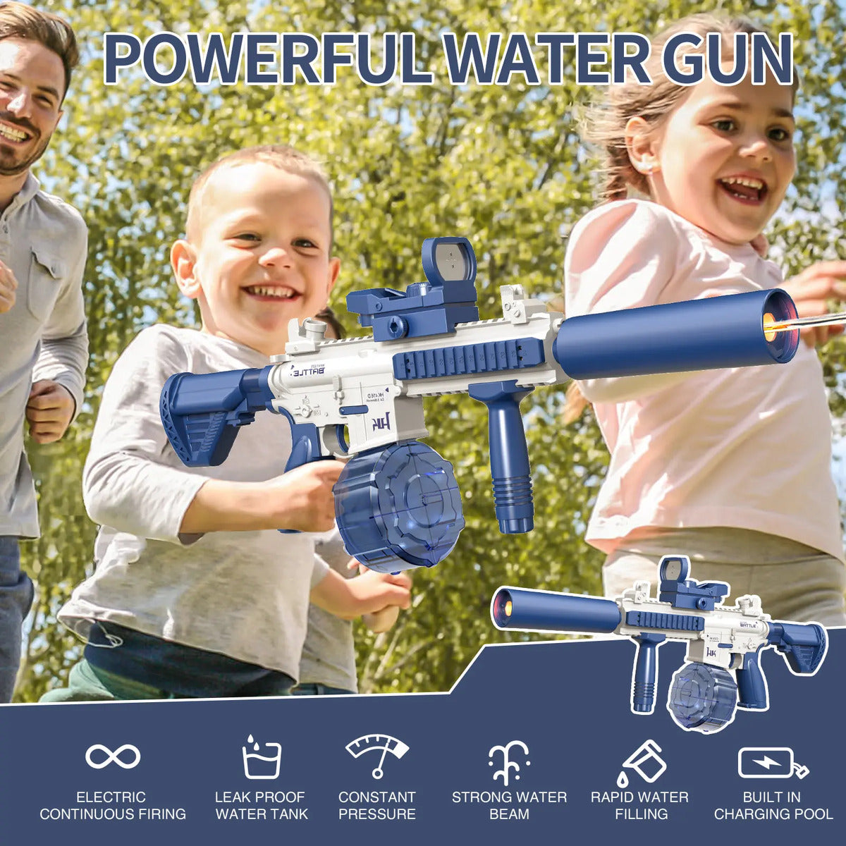 Pistola De Agua Eléctrica Automática M416 Recargable Usb