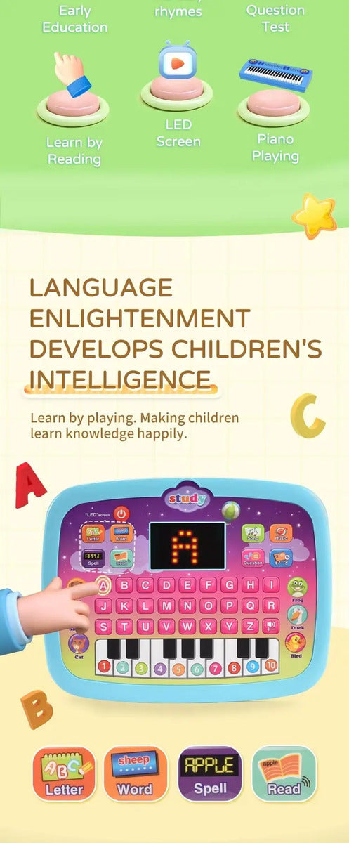 Tablet Educativa Infantil Bilingue Y Música 5 Años A 12 Años