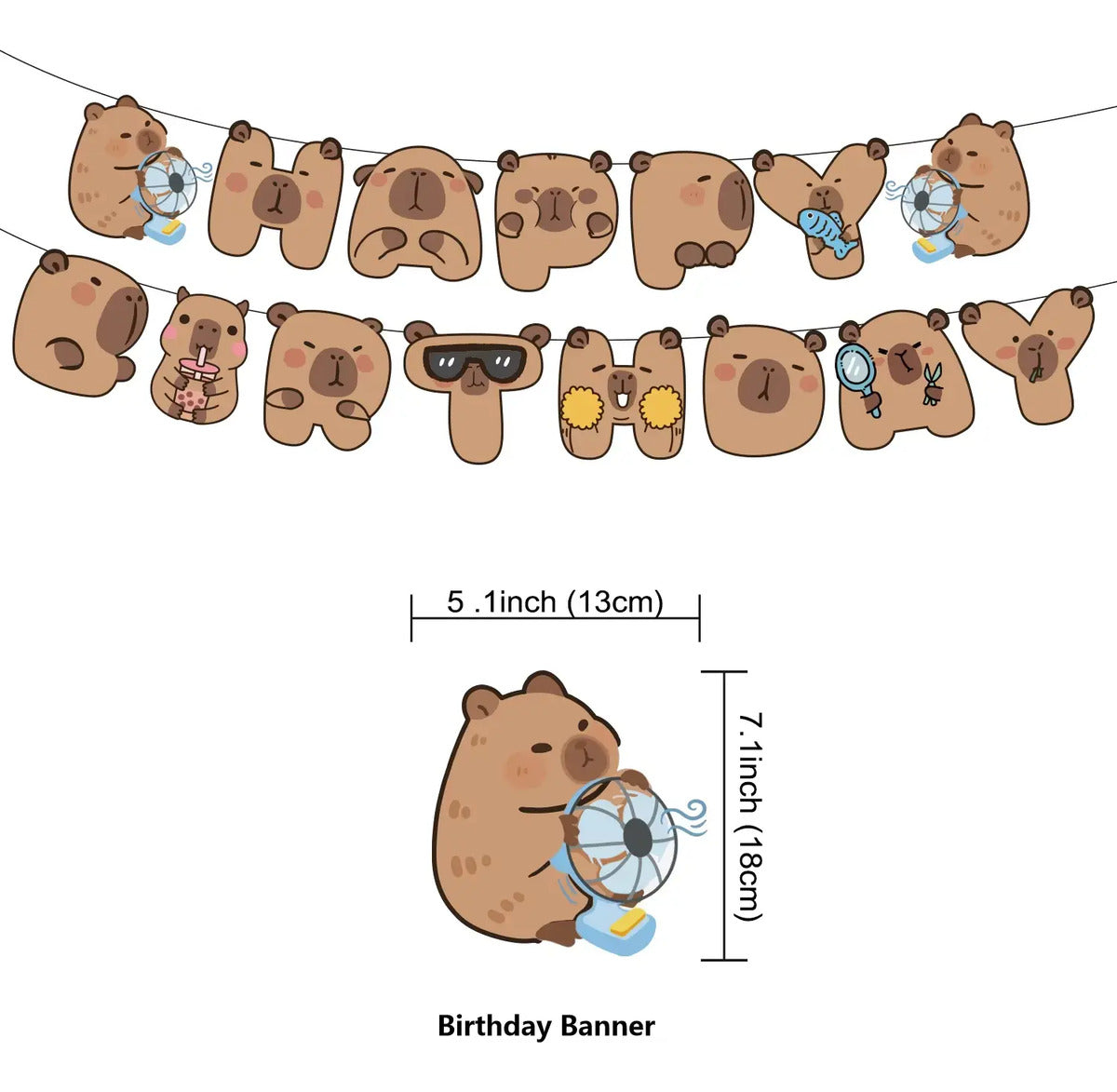 Cotillón Capibara Cumpleaños Capybara + Tela De Fondo Grande