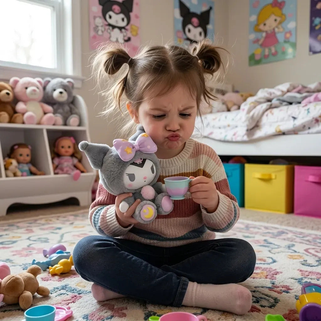 Peluche Kuromi Hello Kitty Calidad Superior Gris