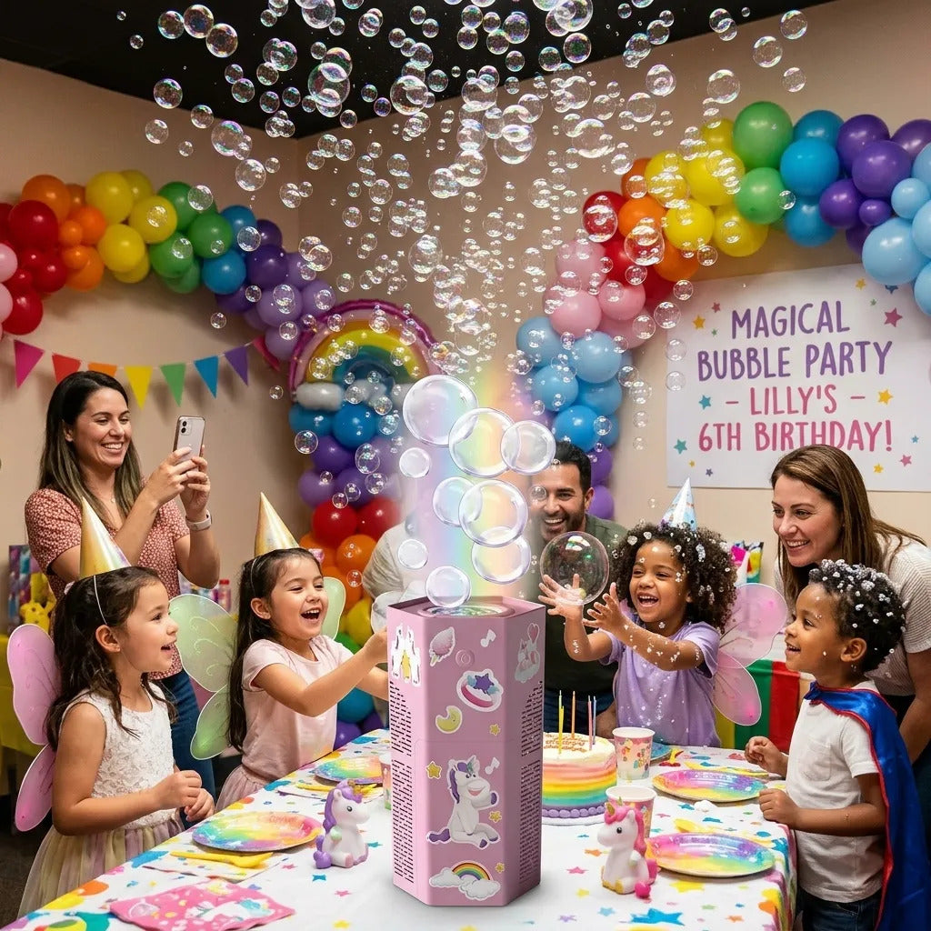 Máquina De Burbujas Unicornio Luces Y Sonidos + 1 Líquido