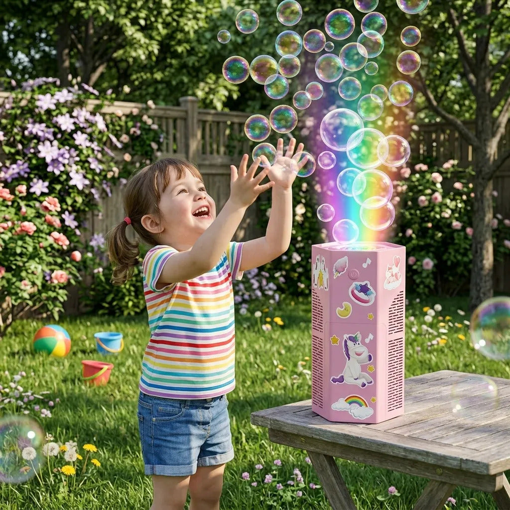 Máquina De Burbujas Unicornio Luces Y Sonidos + 1 Líquido