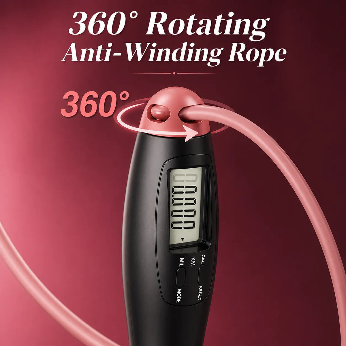 Cuerda De Saltar Digital Inalámbrica 5 En 1 Rosa
