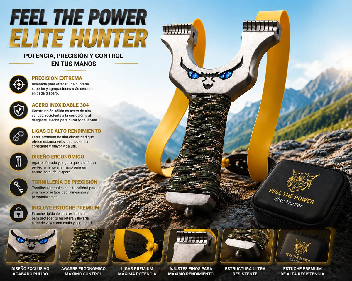 Resortera Profesional Caza Y Deporte De Acero Elite Hunter