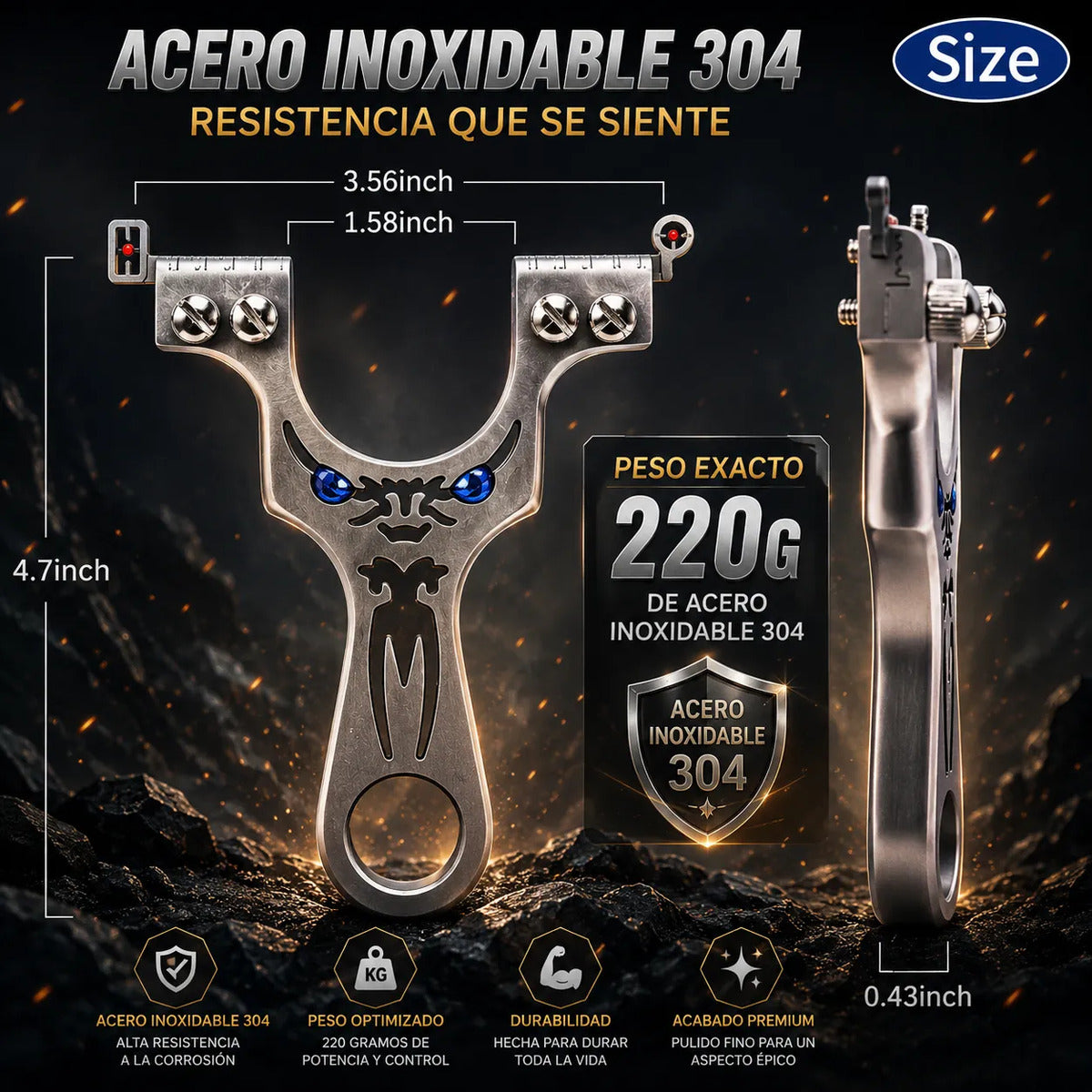 Resortera Profesional Caza Y Deporte De Acero Hunter