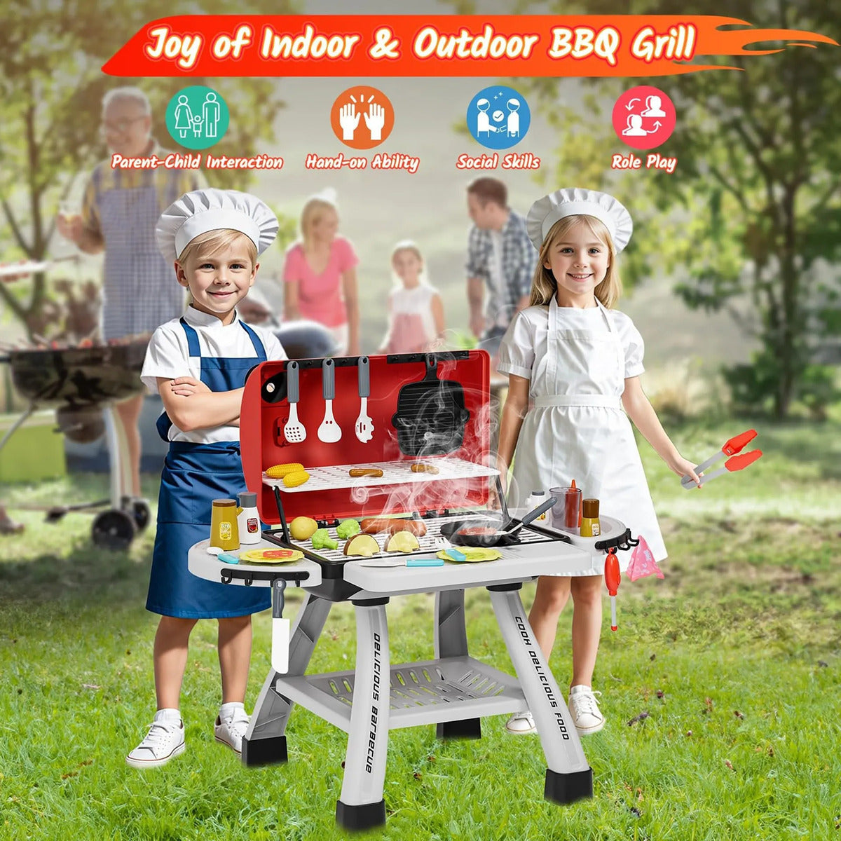 Parrilla Juguete Para Niños Set De Asado Infantil