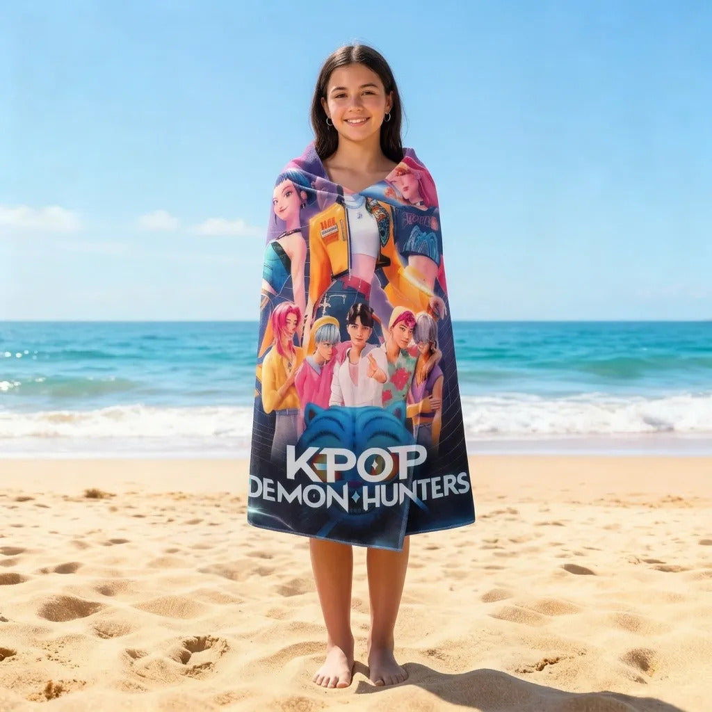 Toalla Guerreras K-pop Huntrix Microfibra Gran Tamaño