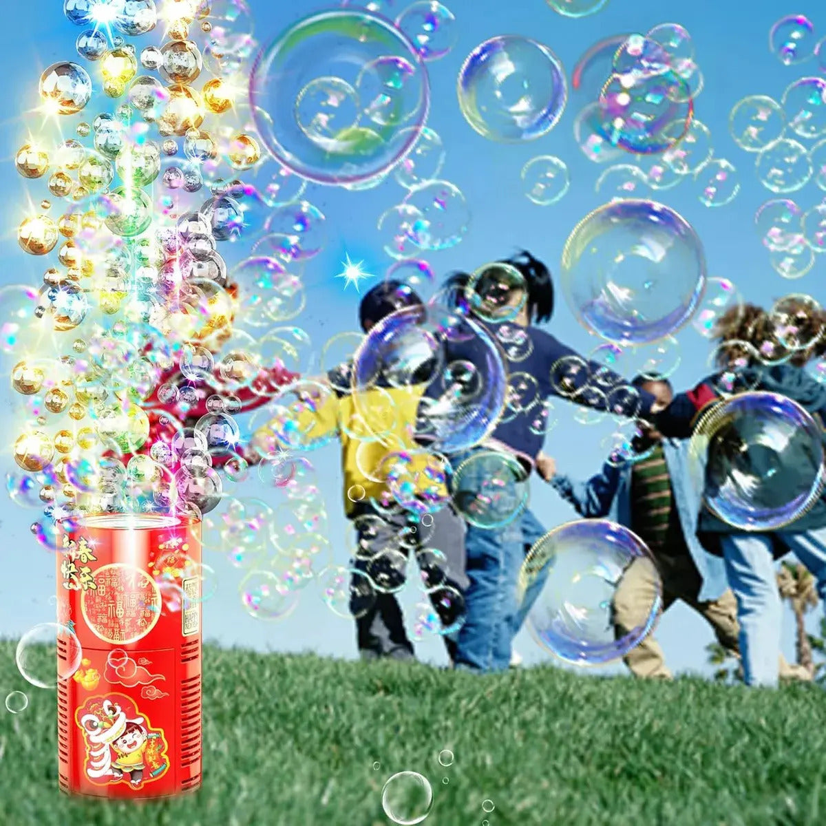 Máquina De Burbujas Potente Con Luces Y Sonidos + 1 Líquido