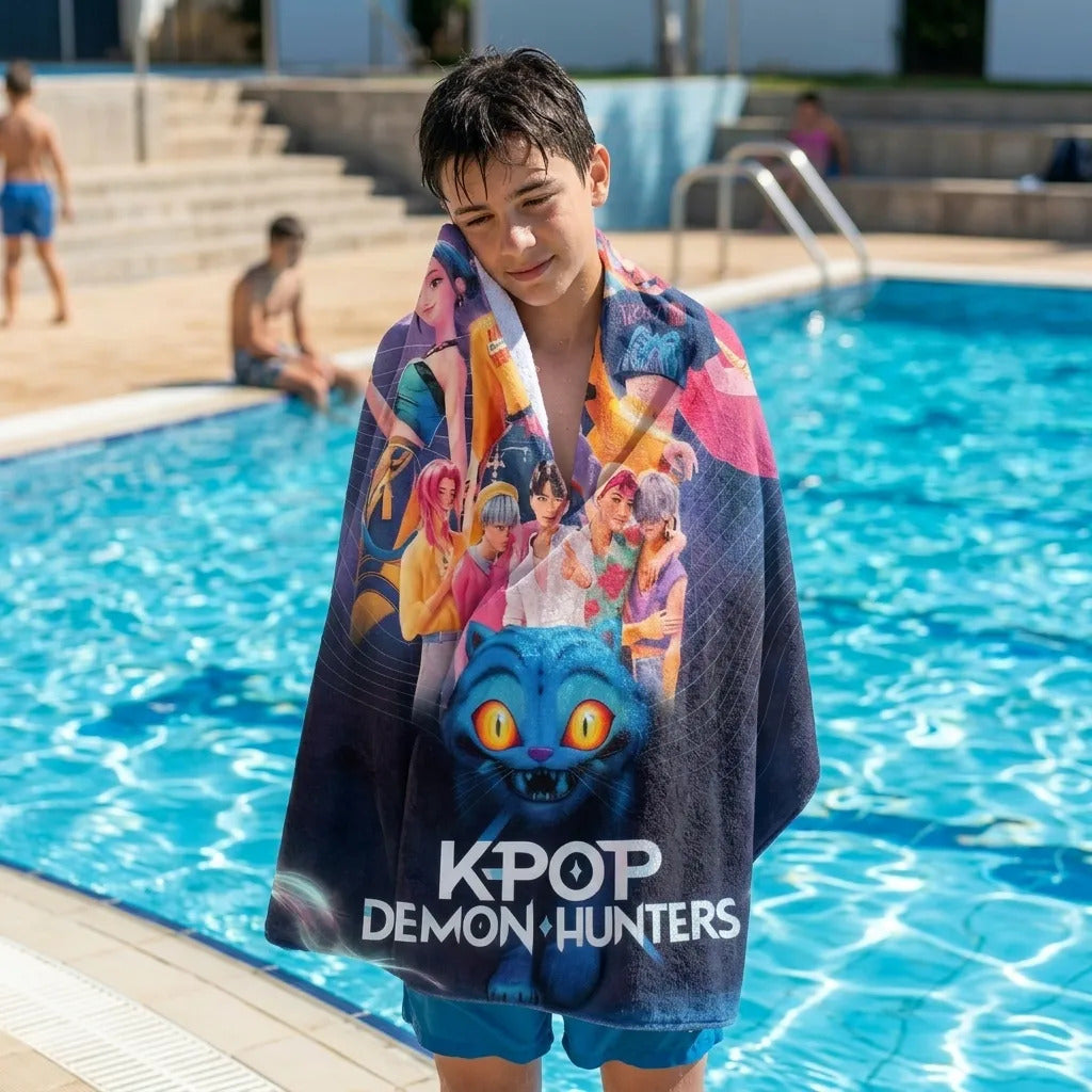 Toalla Guerreras K-pop Huntrix Microfibra Gran Tamaño