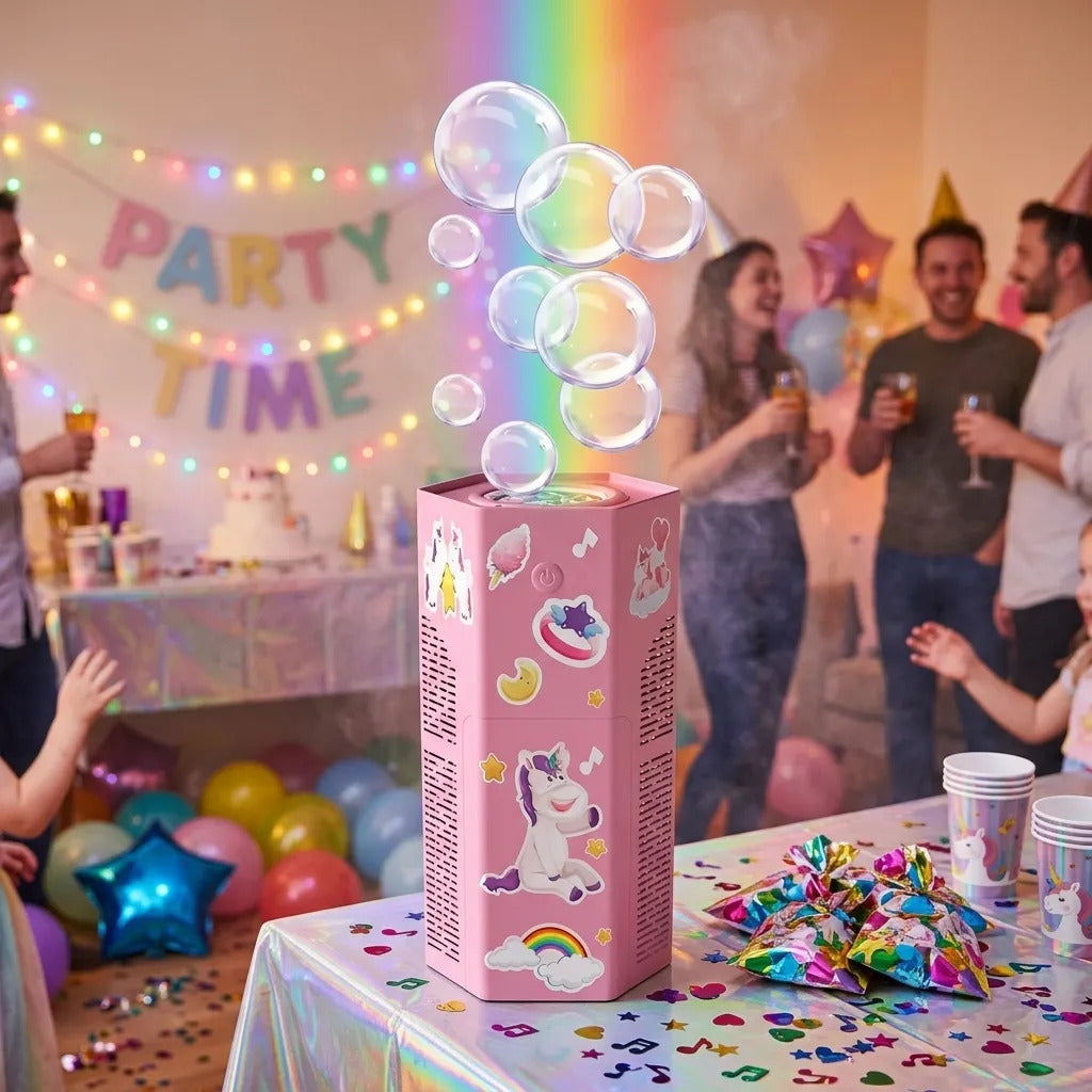 Máquina De Burbujas Unicornio Luces Y Sonidos + 1 Líquido