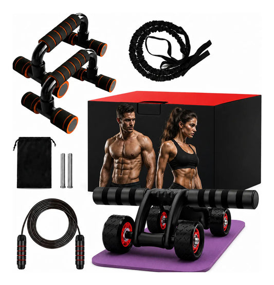 Set De Entrenamiento Multifuncional 7 En 1 Rueda Abdominal