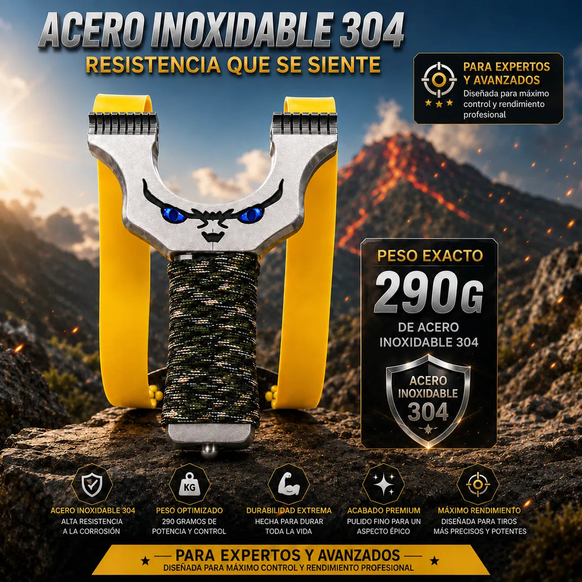 Resortera Profesional Caza Y Deporte De Acero Elite Hunter