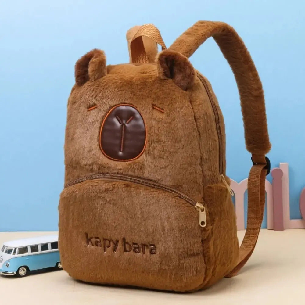 Capybara Mochila Capibara Kawaii Novedad Marrón Claro Carpincho