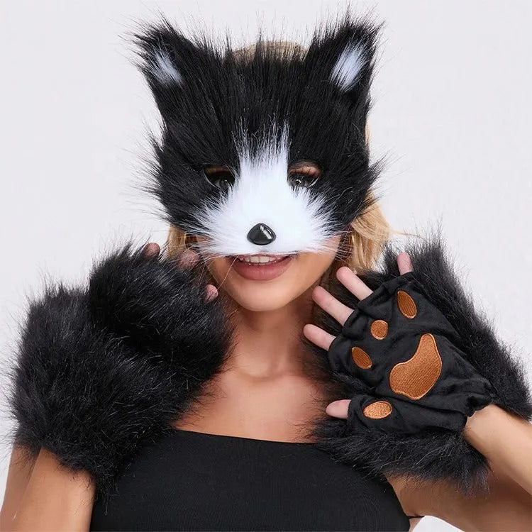 Traje De Perrito Disfraz Therians Máscara Patitas Y Cola