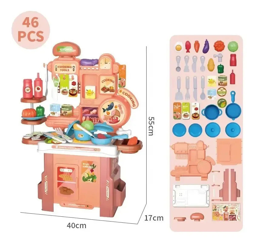 Set De Cocina Infantil Niñas Y Niños Naranja Juego De Cocina