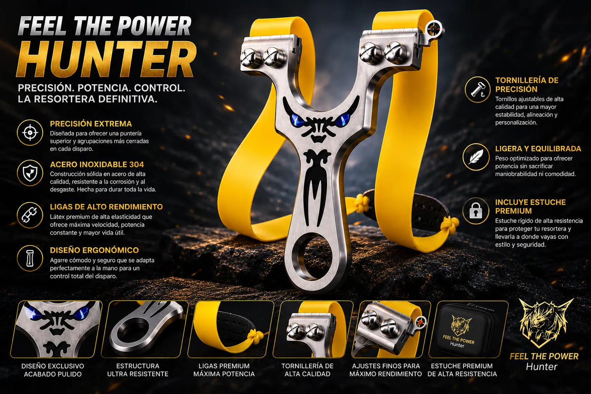 Resortera Profesional Caza Y Deporte De Acero Hunter