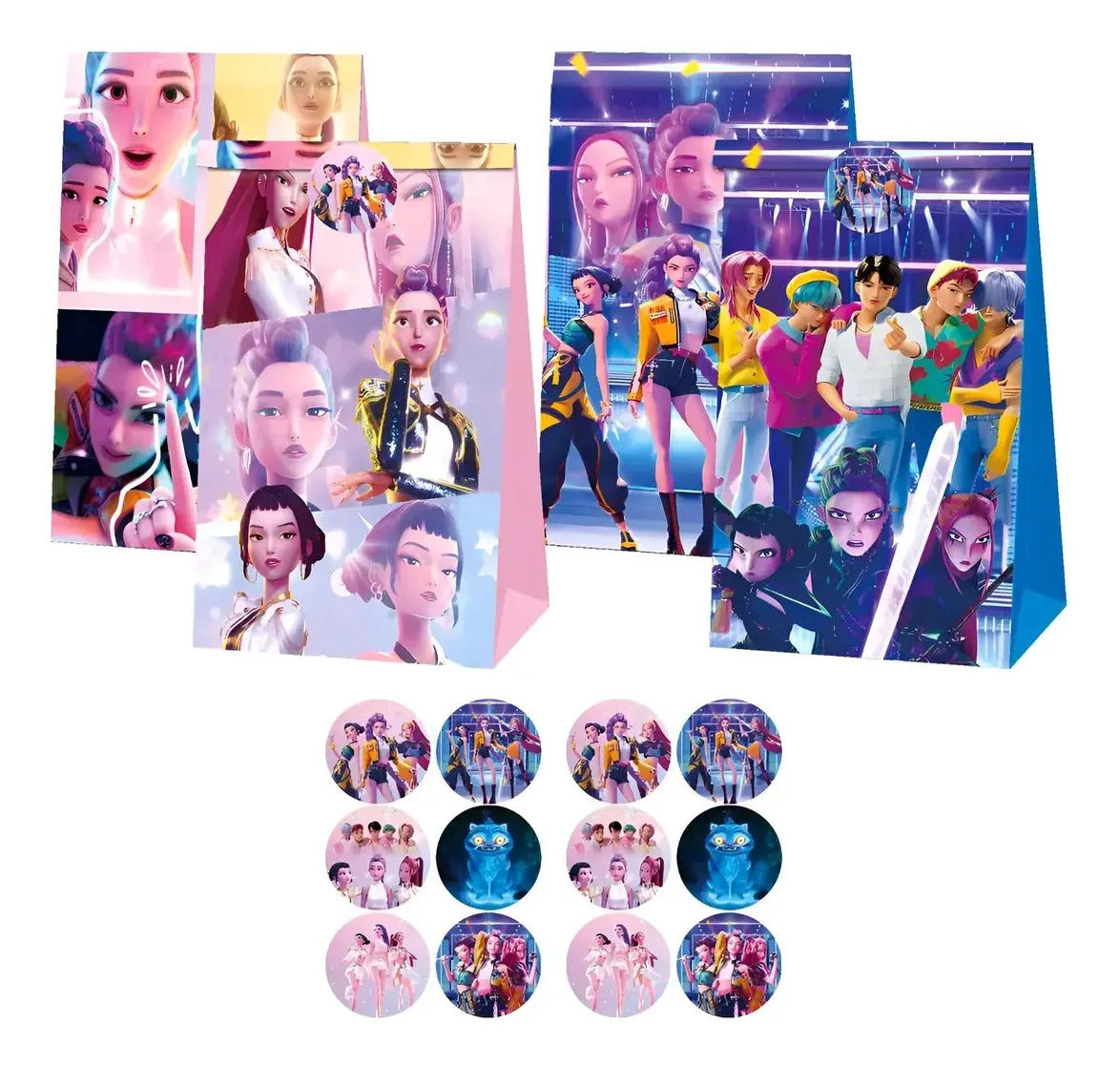 Set De 12 Cajitas De Cumpleaños Demon Hunter Kpop Huntrix