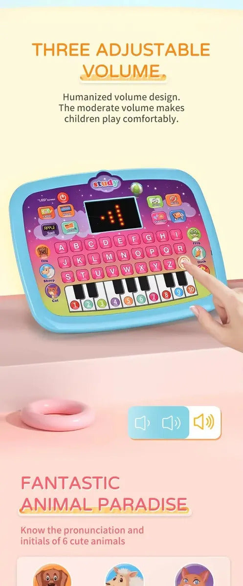 Tablet Educativa Infantil Bilingue Y Música 5 Años A 12 Años Color Celeste