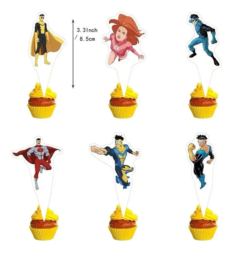 Set De Cumpleaños Invincible Cotillón Invencible Con Tela