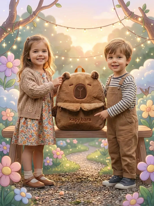Capybara Mochila Capibara Kawaii Novedad Marrón Claro Carpincho