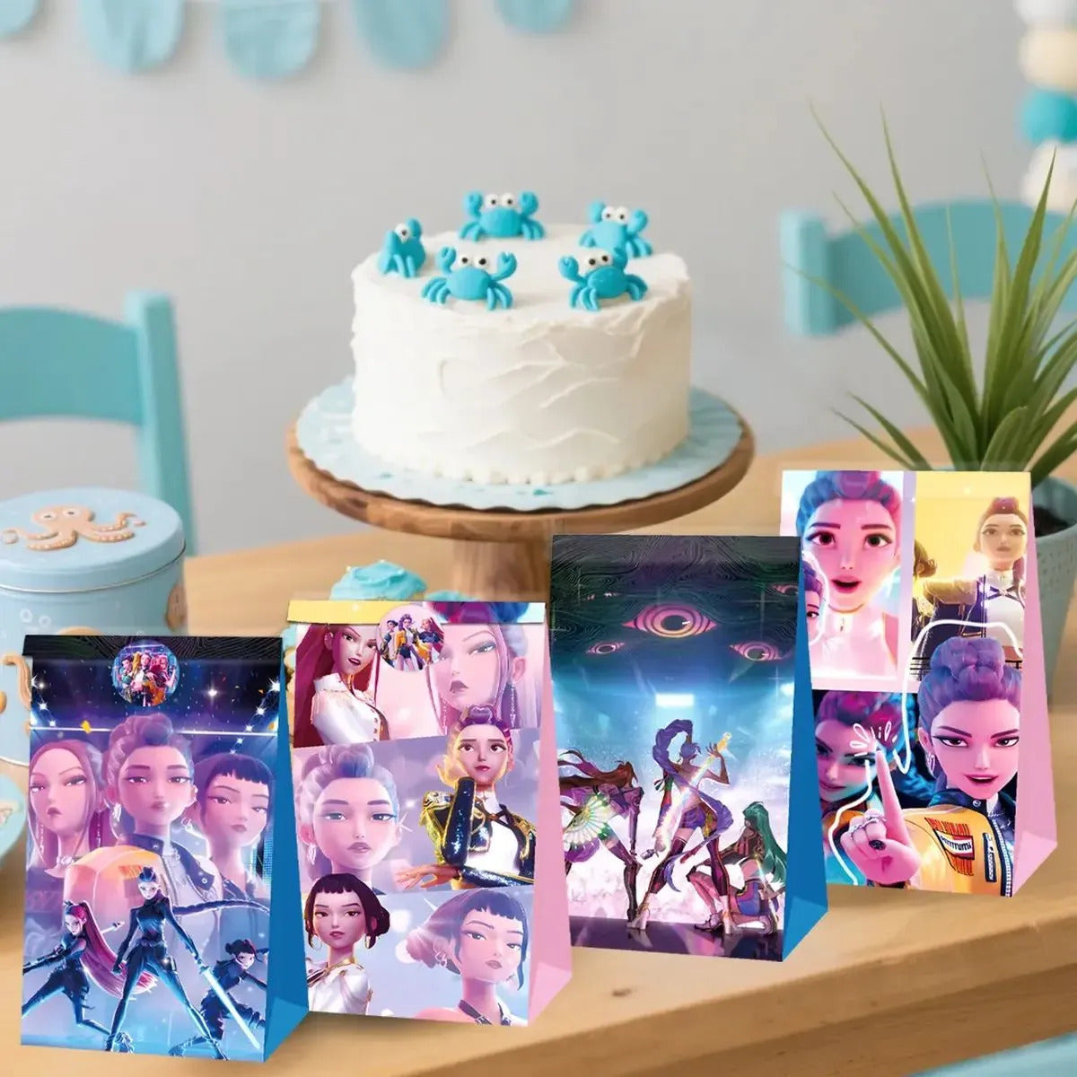 Set De 12 Cajitas De Cumpleaños Demon Hunter Kpop Huntrix