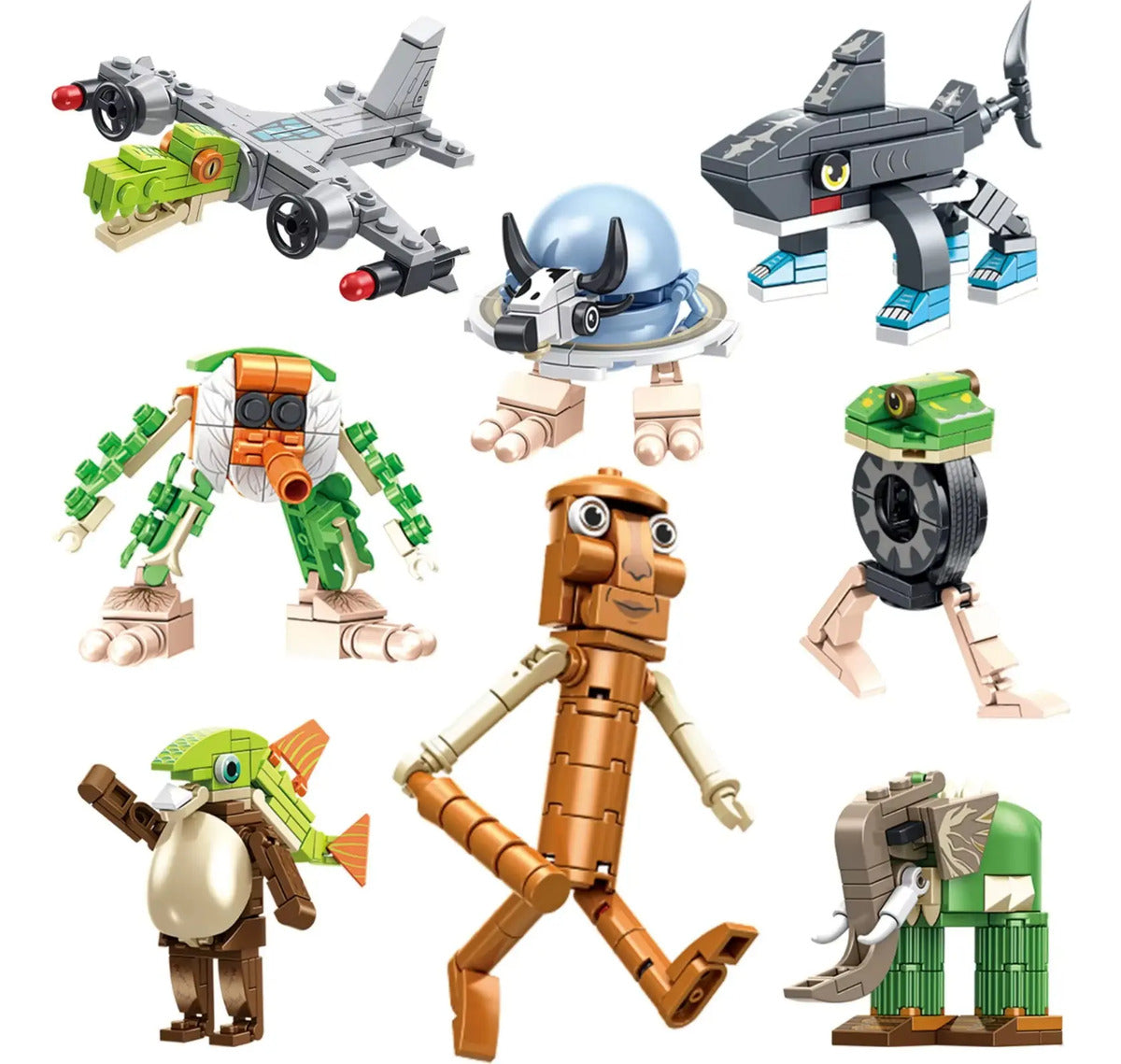Set De Figuras Brainrot Para Armar Tralalero Tralala Bloques
