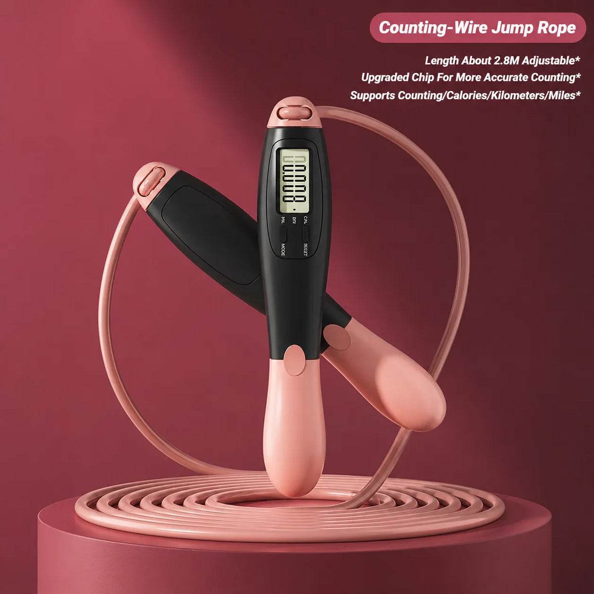 Cuerda De Saltar Digital Inalámbrica 5 En 1 Rosa